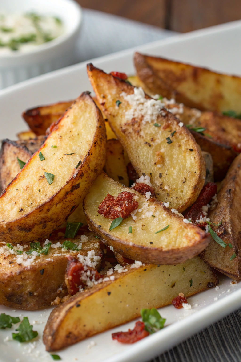 Baked Garlic Parmesan Potato Wedges Recipe