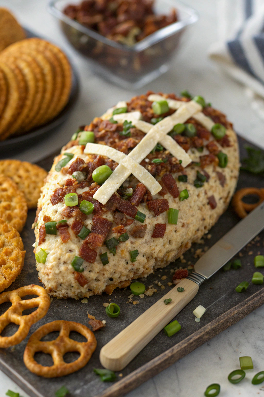 Jalapeno Popper Football Cheese Ball Recipe