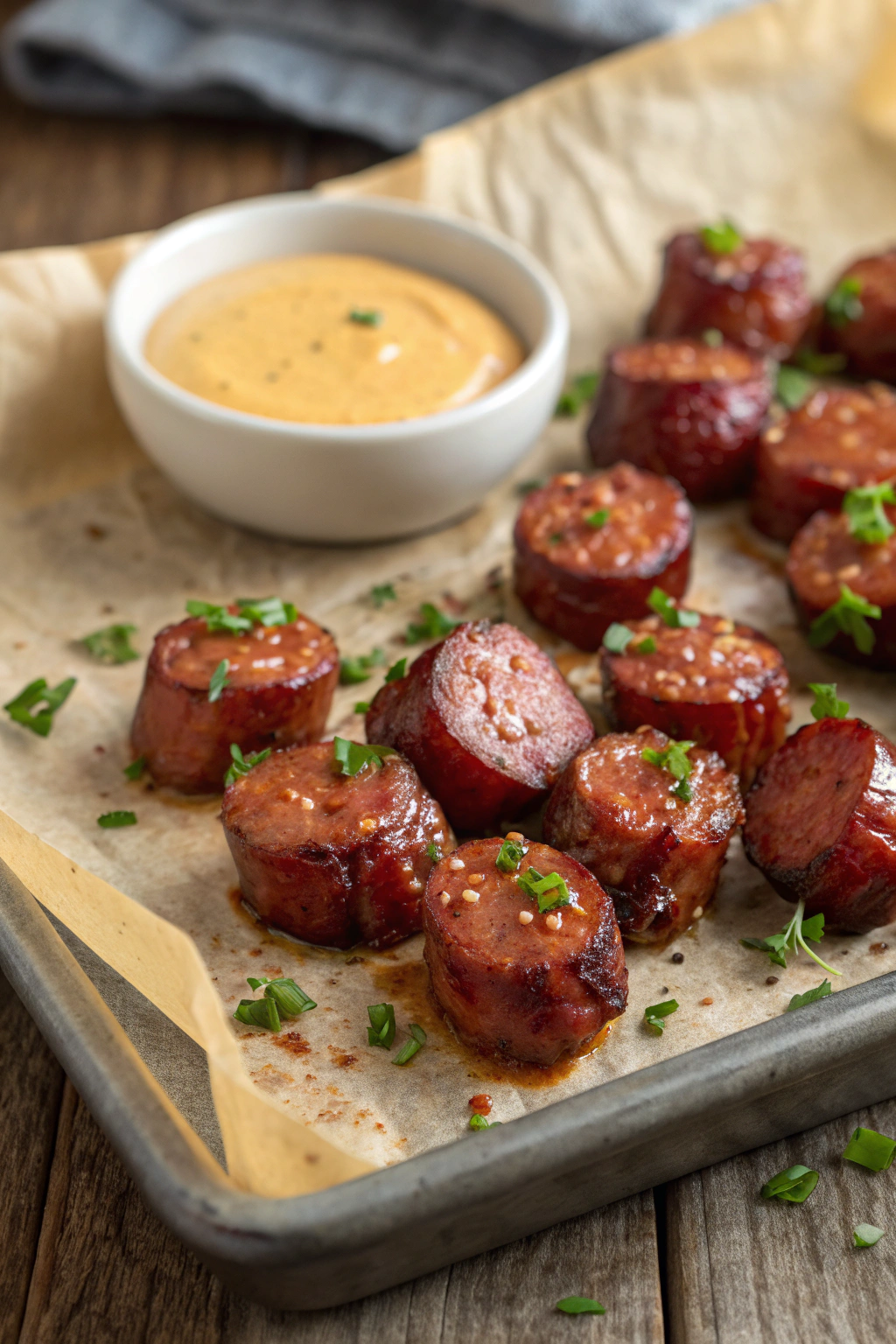 Mustard Hasselback Kielbasa Bites Recipe