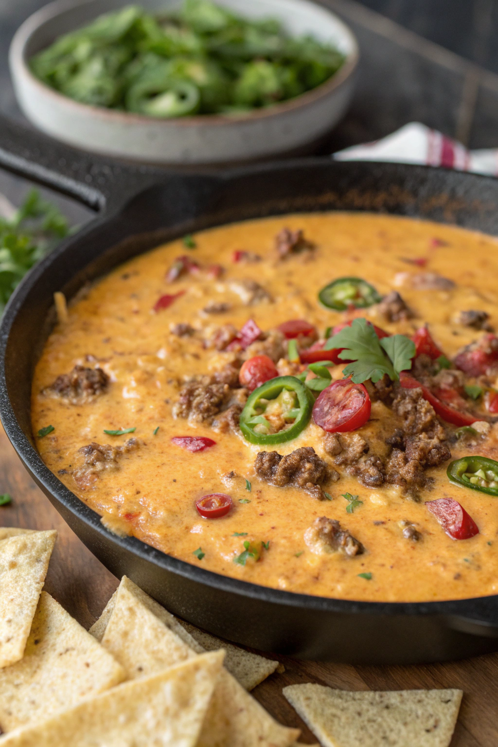 One Pan Queso Dip With Ground Beef & Velveeta Recipe