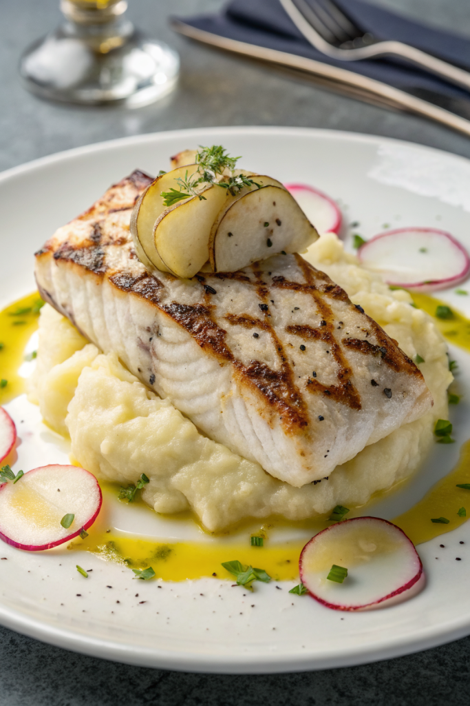 Grilled Sea Bass with Herb Butter