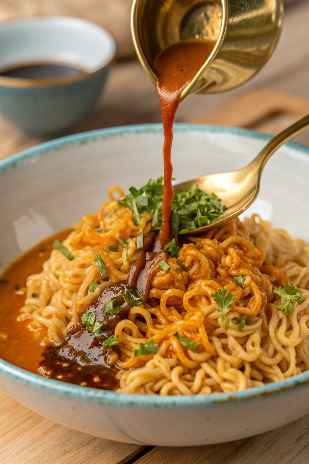 Homemade Creamy Buldak Ramen With Egg