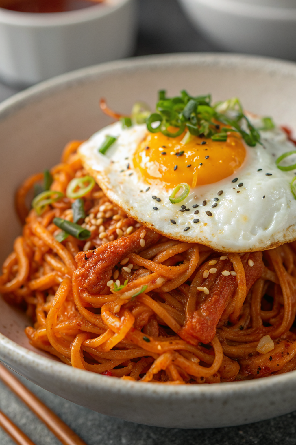 Korean Spicy Ramen Noodles with Cheese