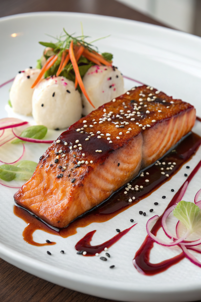 Sake-Glazed Salmon with Sesame Seeds