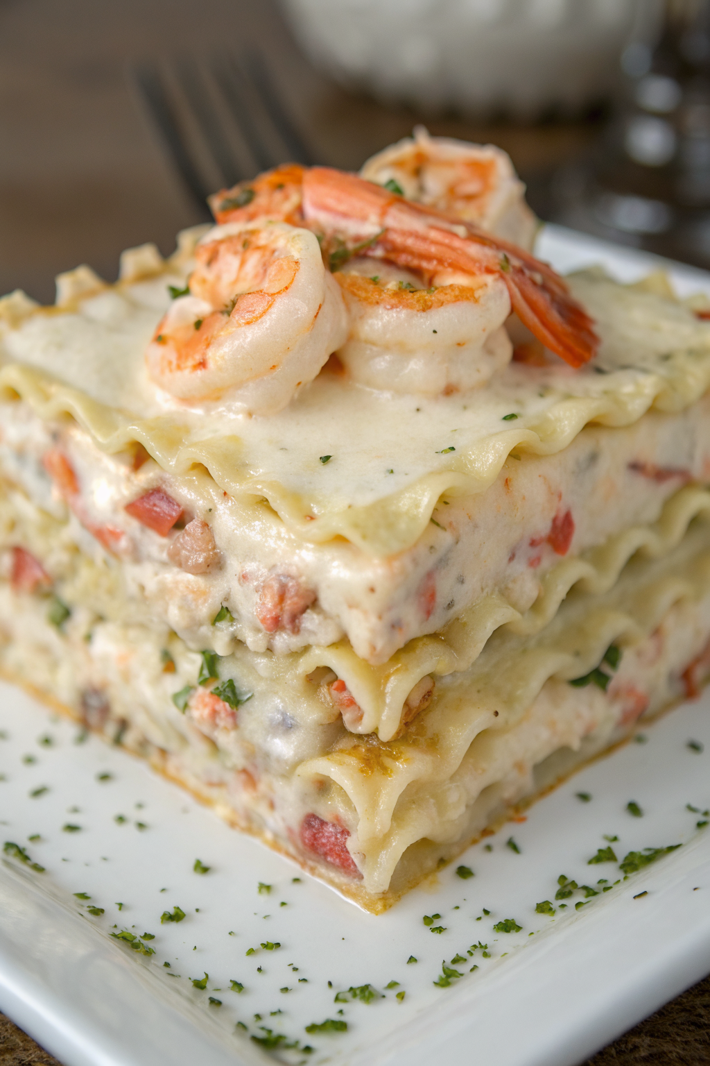 Seafood Lasagna with Lobster and Shrimp