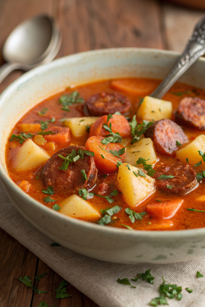 Spanish Potato Soup with Chorizo