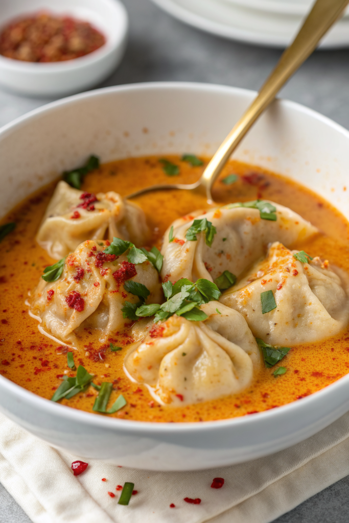 Tasty Coconut Curry Soup With Dumplings