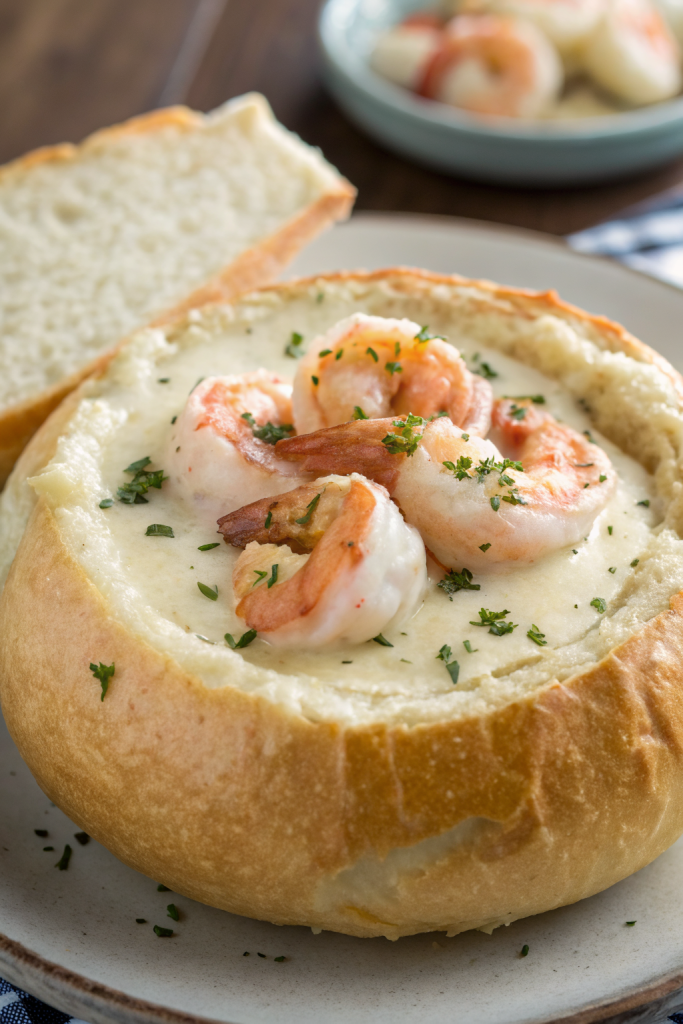 Tasty Stuffed Seafood Bread Bowls Recipe