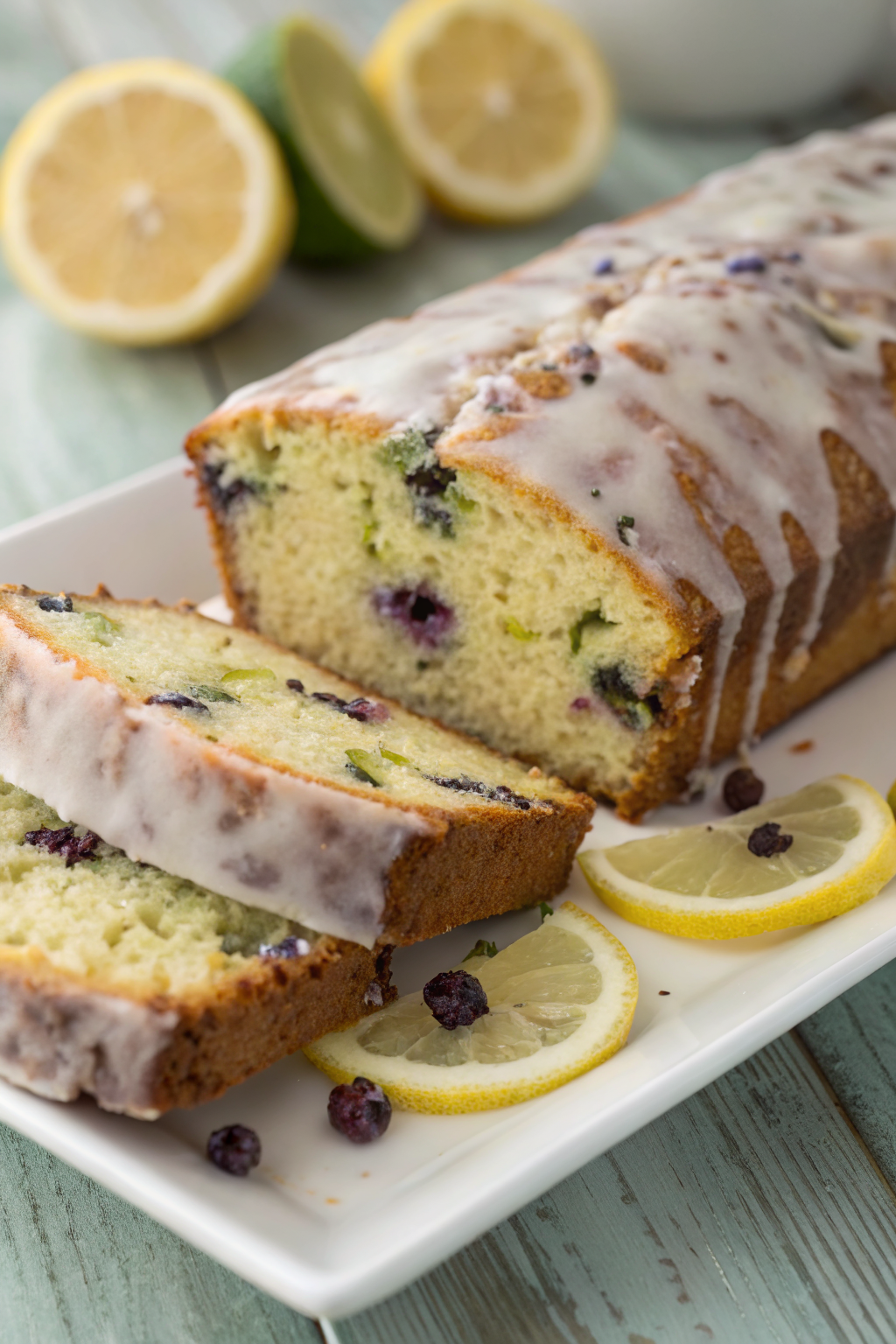 Blueberry Zucchini Bread With Lemon Glaze