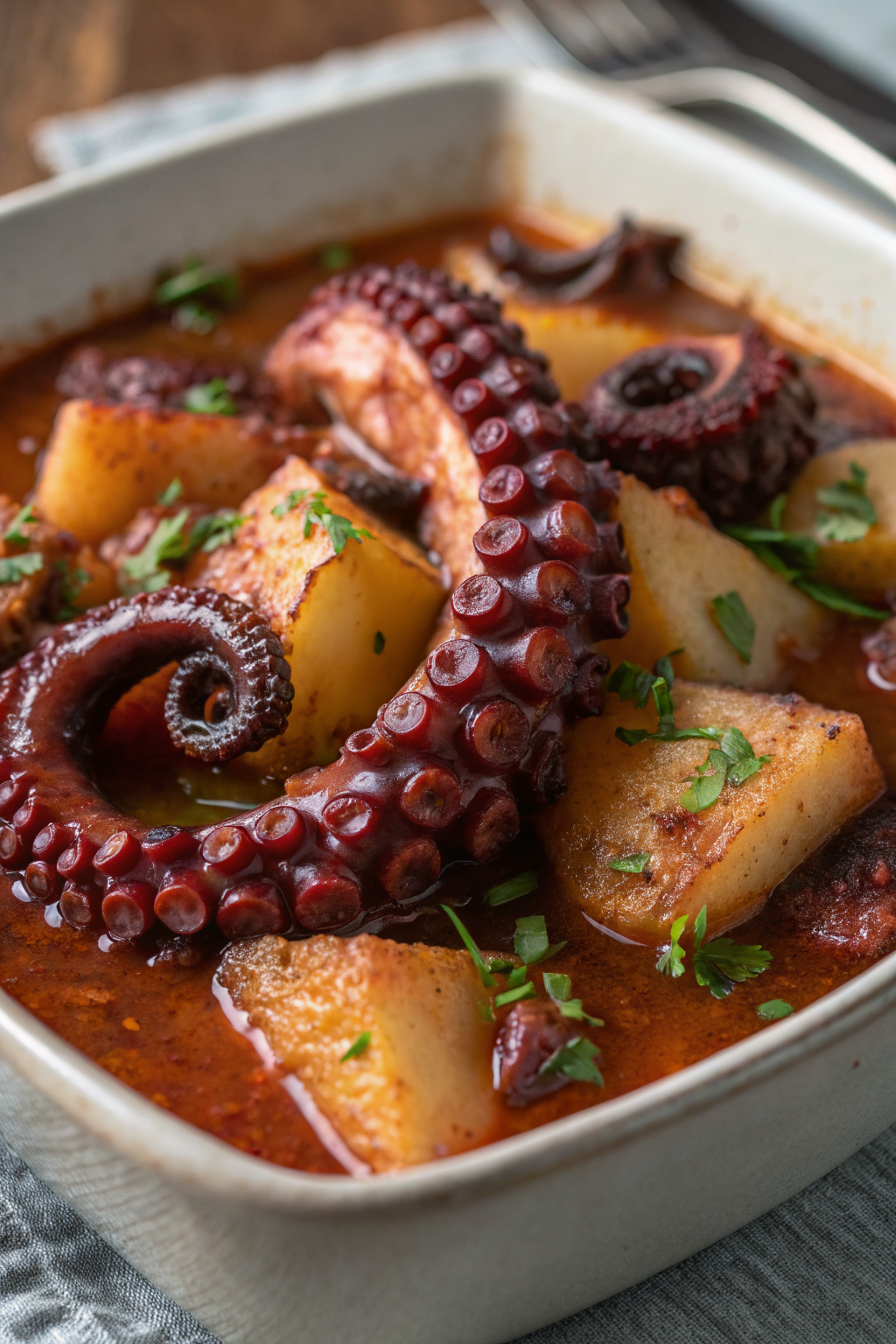 Braised Octopus with Smoky Romesco Sauce Recipe
