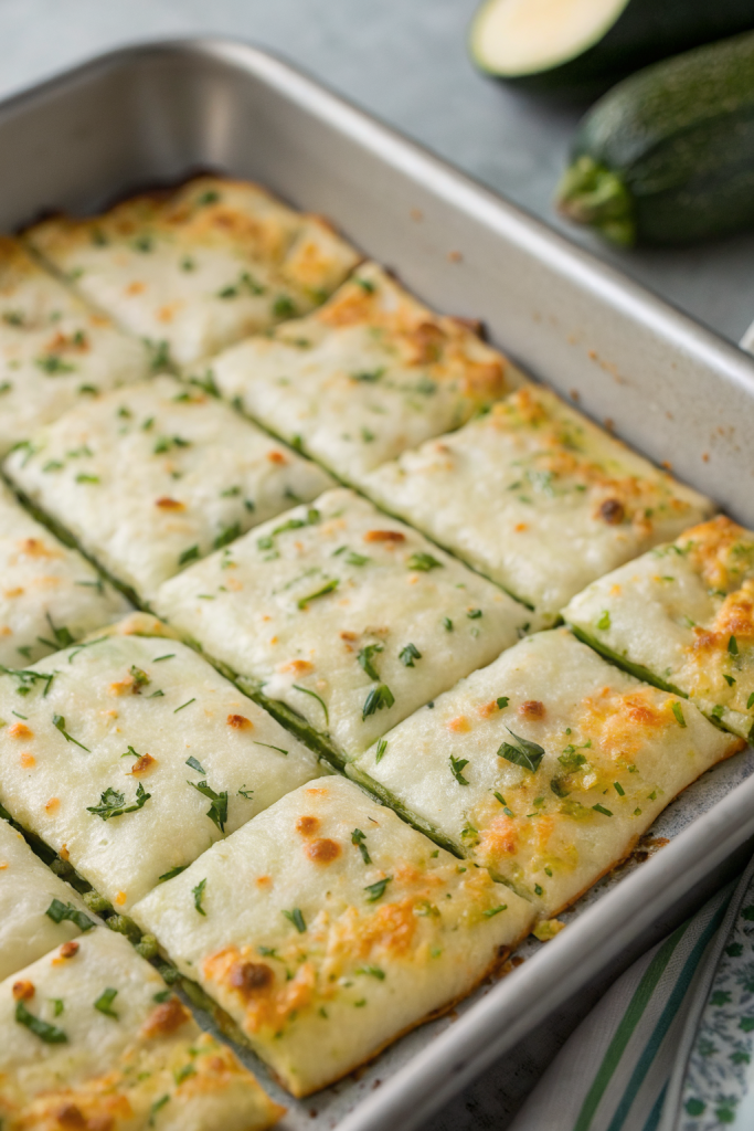 Guilt-Free Cheesy Zucchini Breadsticks Recipe