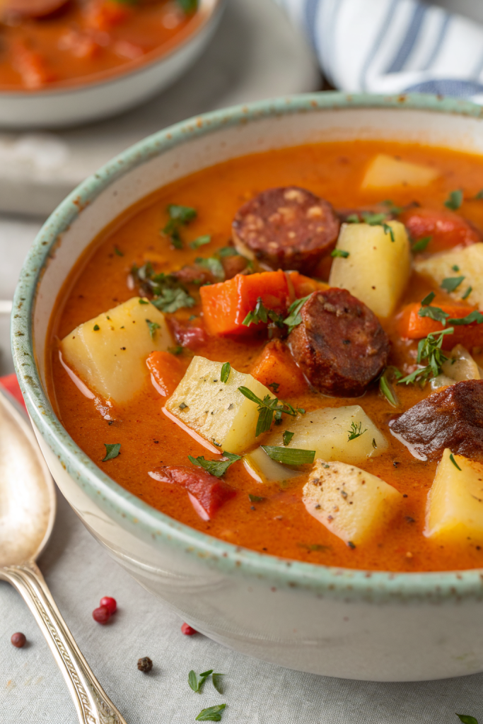 Spanish Potato Soup with Chorizo