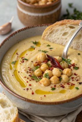Vegan Garlic Chickpea Soup Recipe