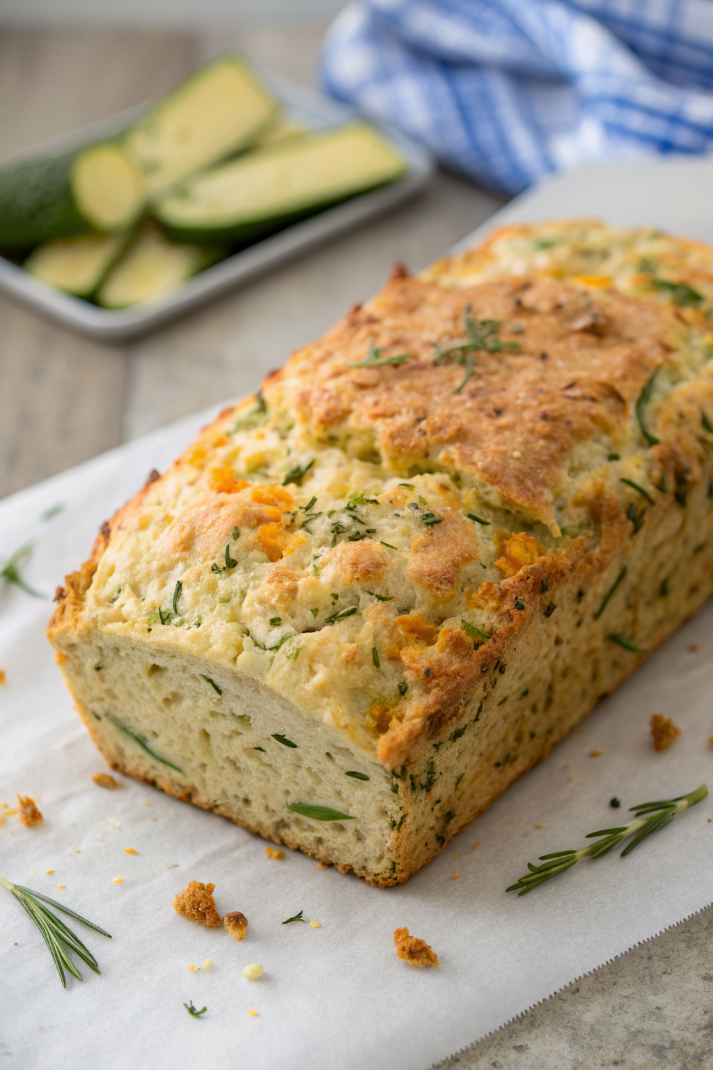 Zucchini Cheddar Herb Bread Recipe