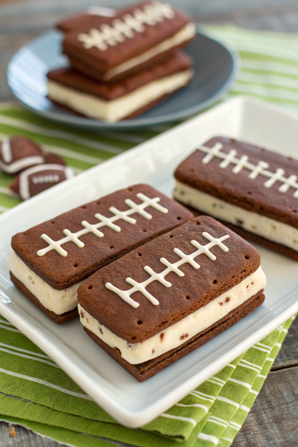 Ice Cream Football Sandwiches Recipe