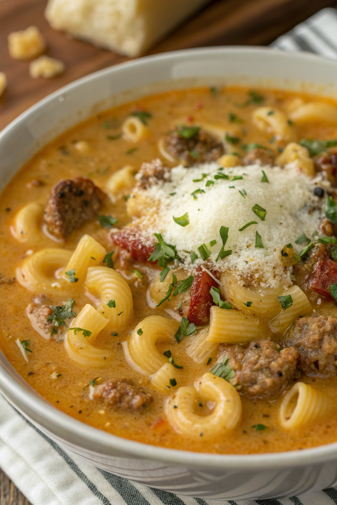 Parmesan Italian Sausage Ditalini Soup Recipe