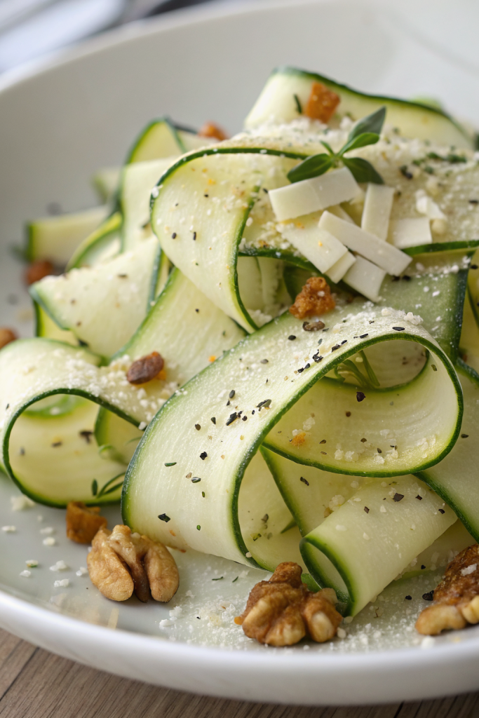 10 Minute Shaved Zucchini Salad with Lemon Parmesan
