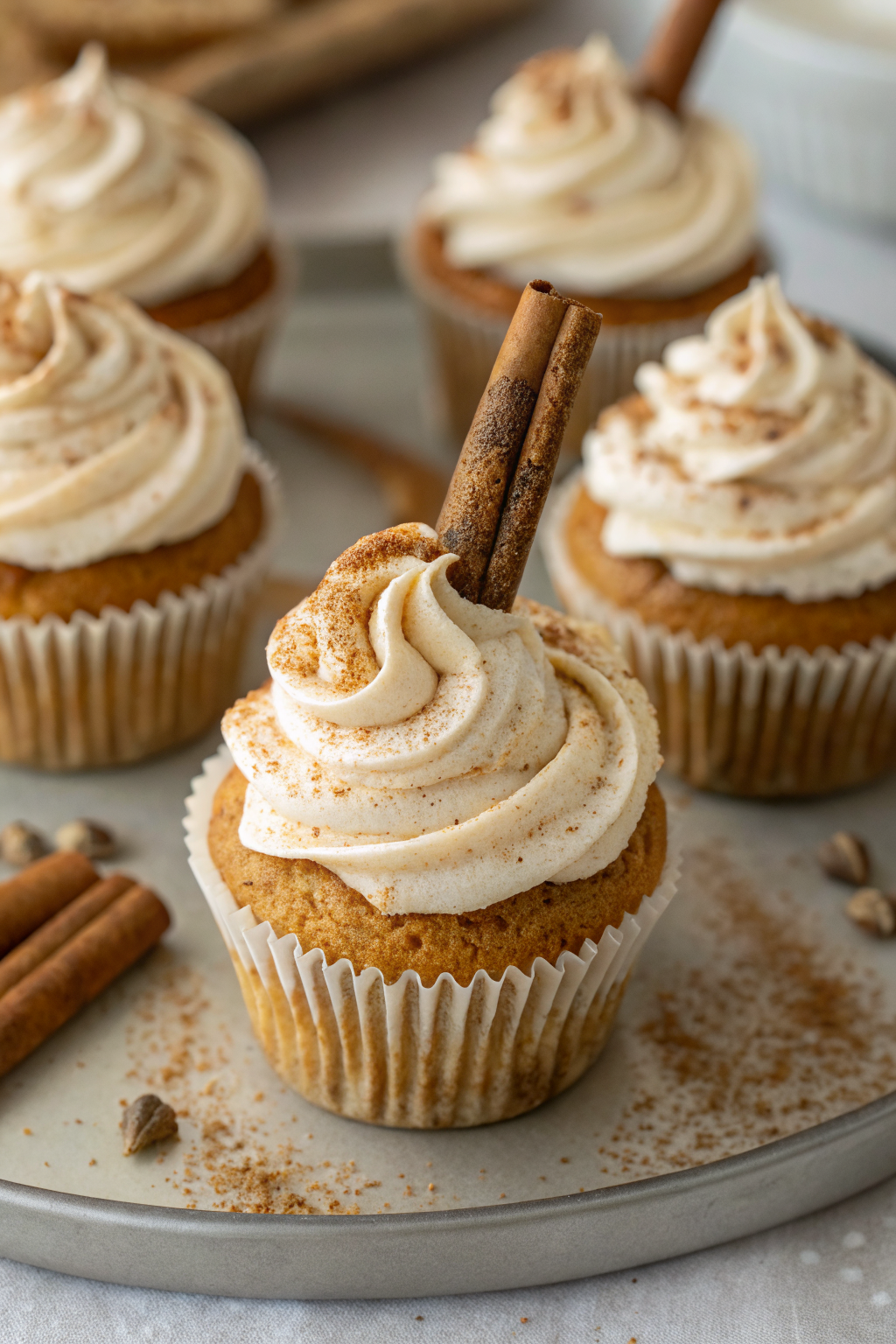 Chai Latte Cupcakes with Caramel Brulee Frosting