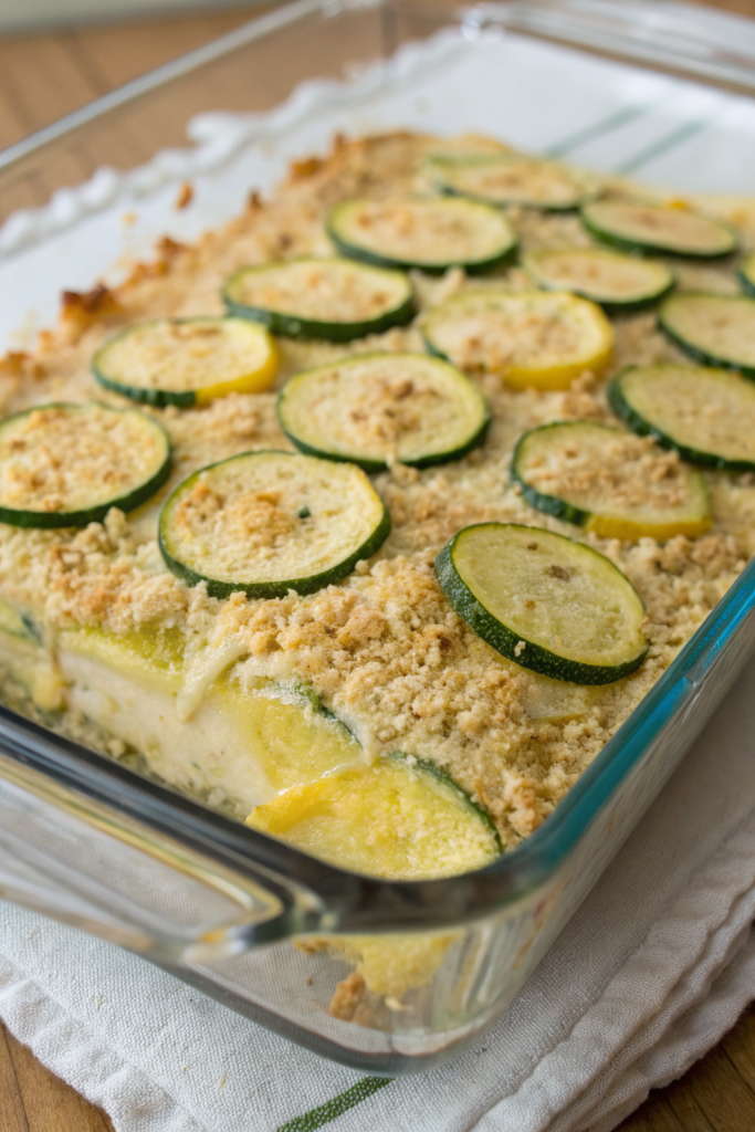 Cheesy Summer Squash and Zucchini Casserole