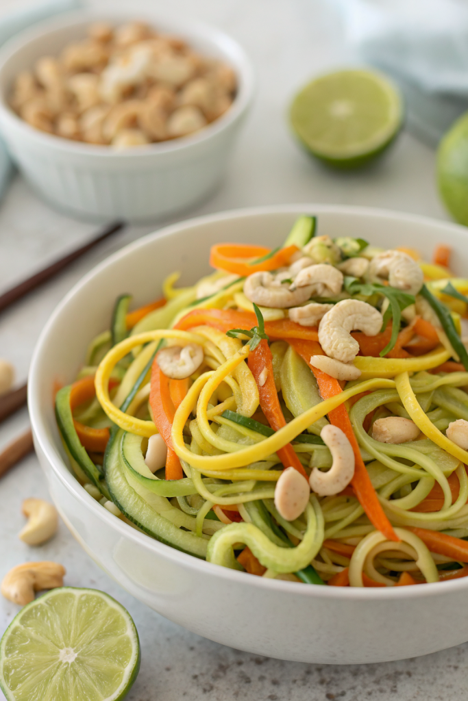 Garlic Lime Cashew Zoodles Recipe