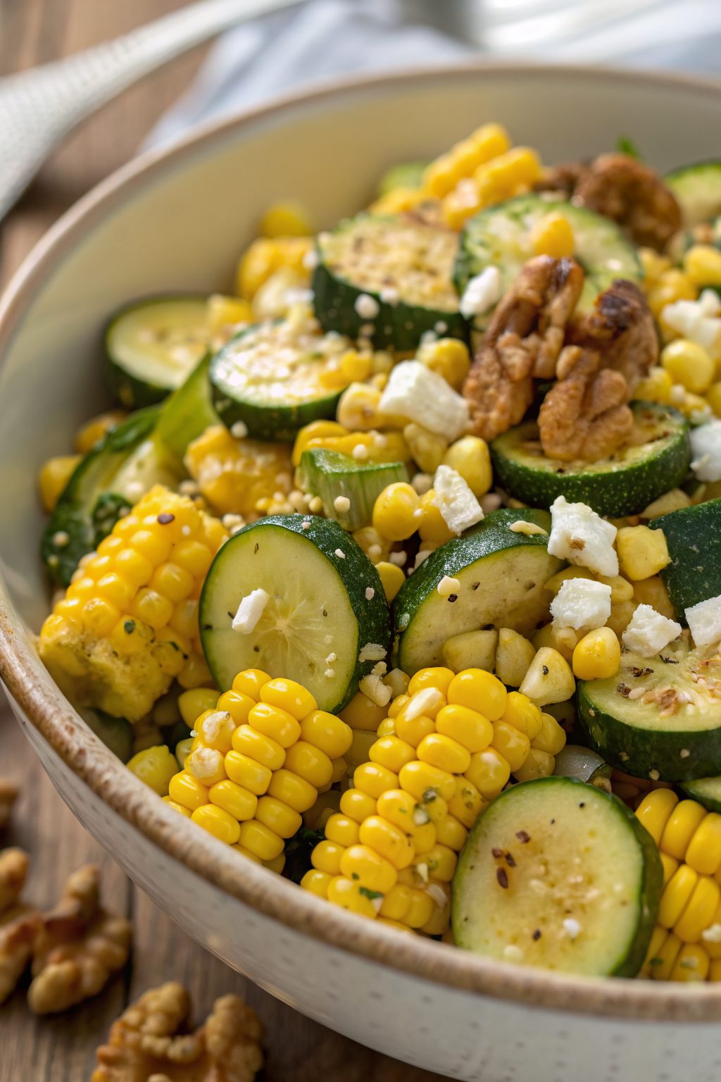 Grilled Corn Salad With Zucchini And Feta