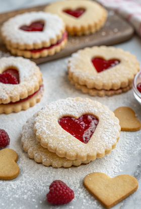 Heart Shaped Jam Cookies Recipe