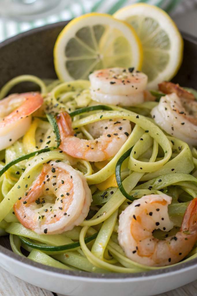 Lemon Garlic Shrimp Zucchini Noodle Recipe
