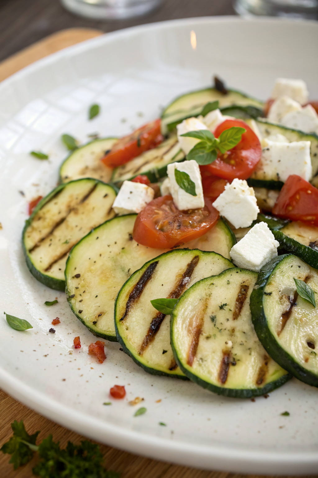 Mediterranean Style Grilled Zucchini Salad