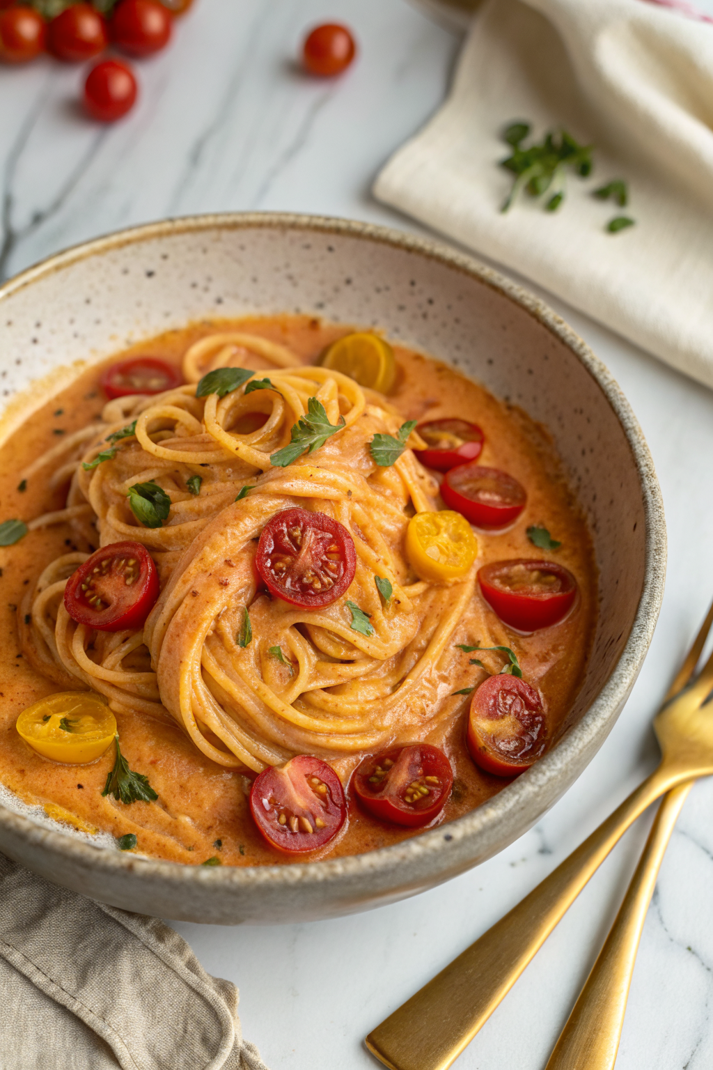 Tasty One Pot Creamy Tomato Pasta Recipe