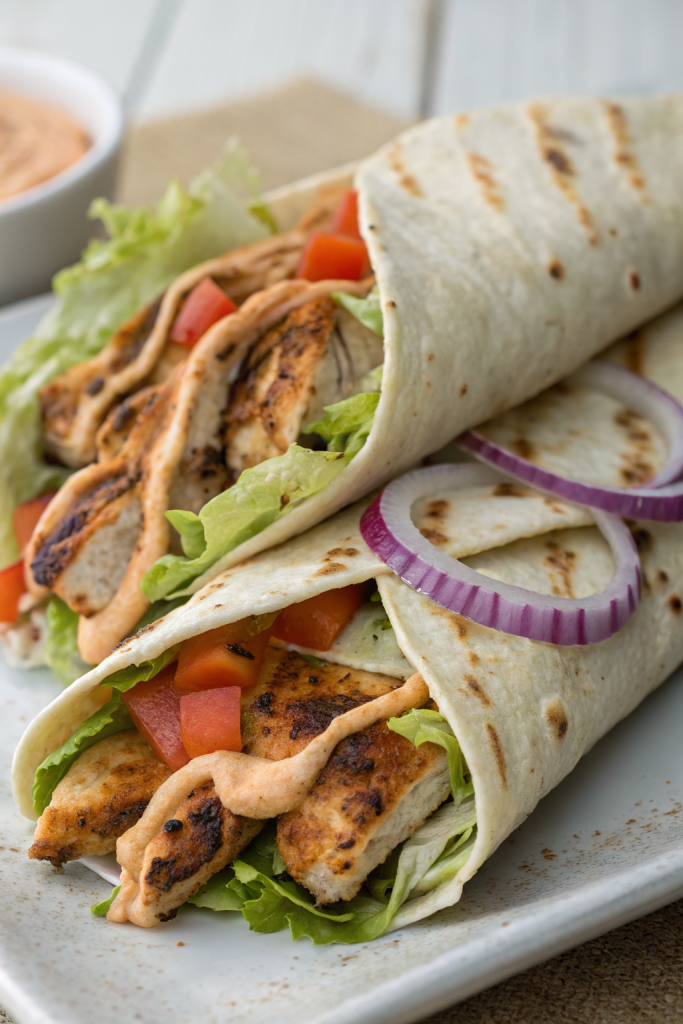 Chicken Shawarma with Creamy Garlic Sauce
