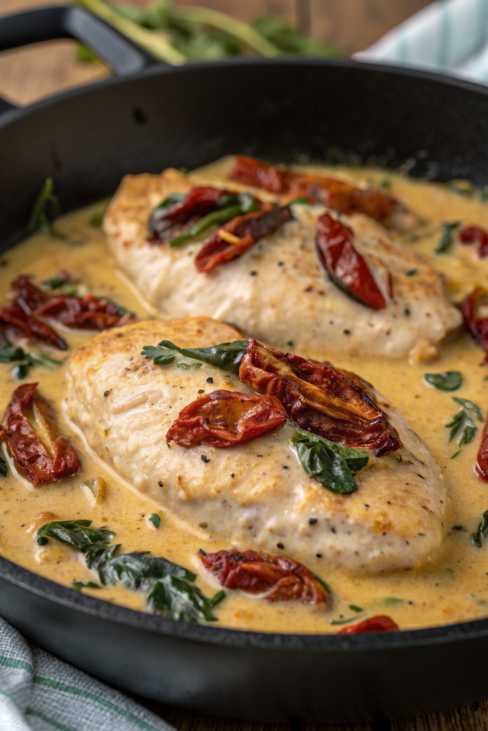 Creamy Chicken Breast in Spinach Parmesan Sauce Recipe
