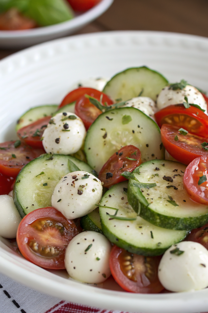 Easy Cucumber Caprese Salad Recipe