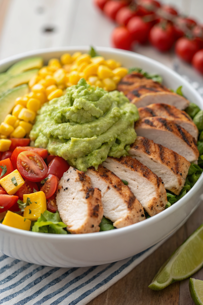 Grilled Chicken Bowl with Creamy Avocado Sauce & Veggies