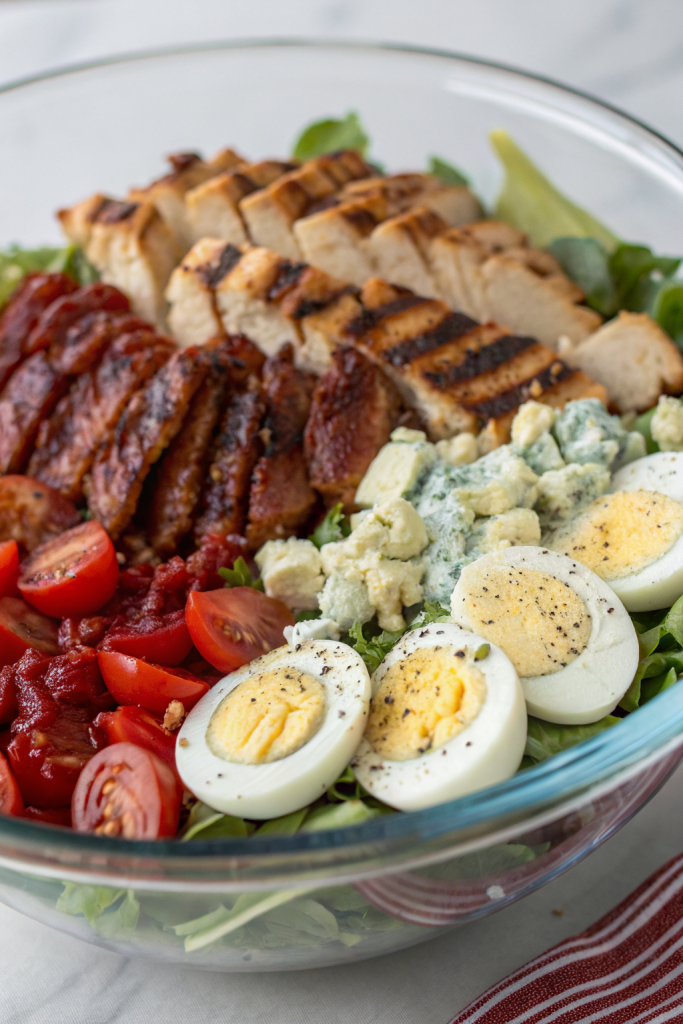 Keto Chicken Cobb Salad with Blue Cheese Dressing