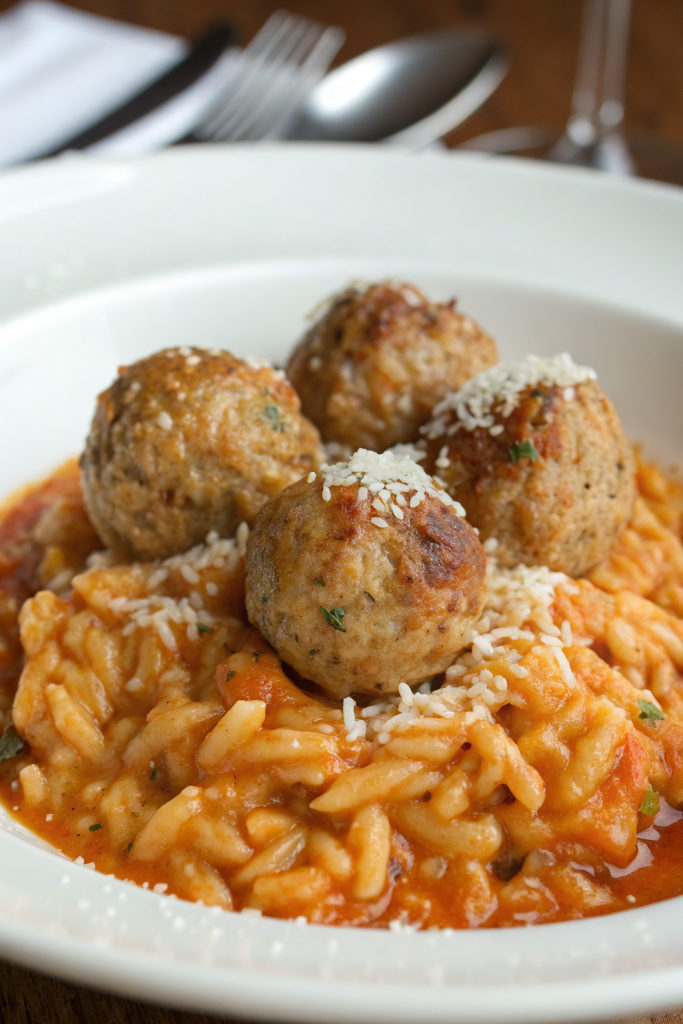 Lemon Thyme Meatballs with Pumpkin Orzo Recipe