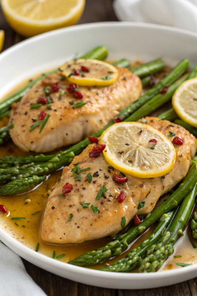 Lemon and Dill Butter Garlic Chicken and Asparagus