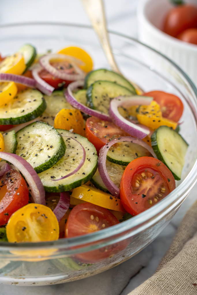 Marinated Cucumbers Onions and Tomatoes Recipe