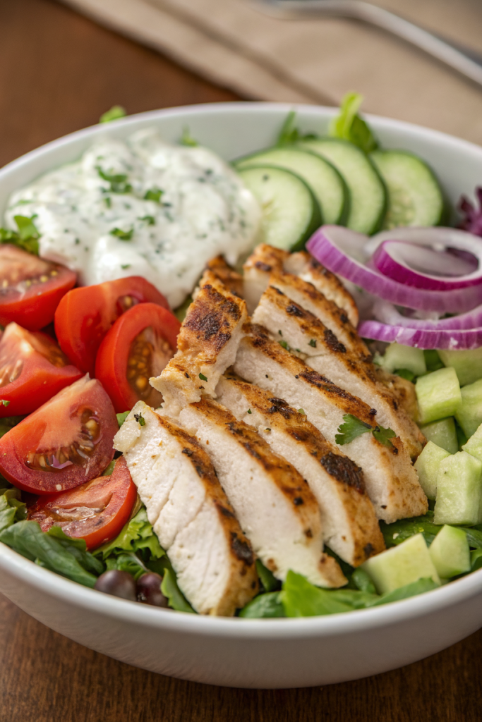 Mediterranean Chicken Salad with Creamy Tzatziki