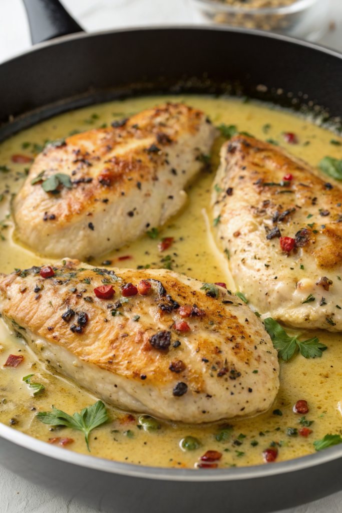 Pan Seared Chicken with Lemon Mustard Sauce Recipe