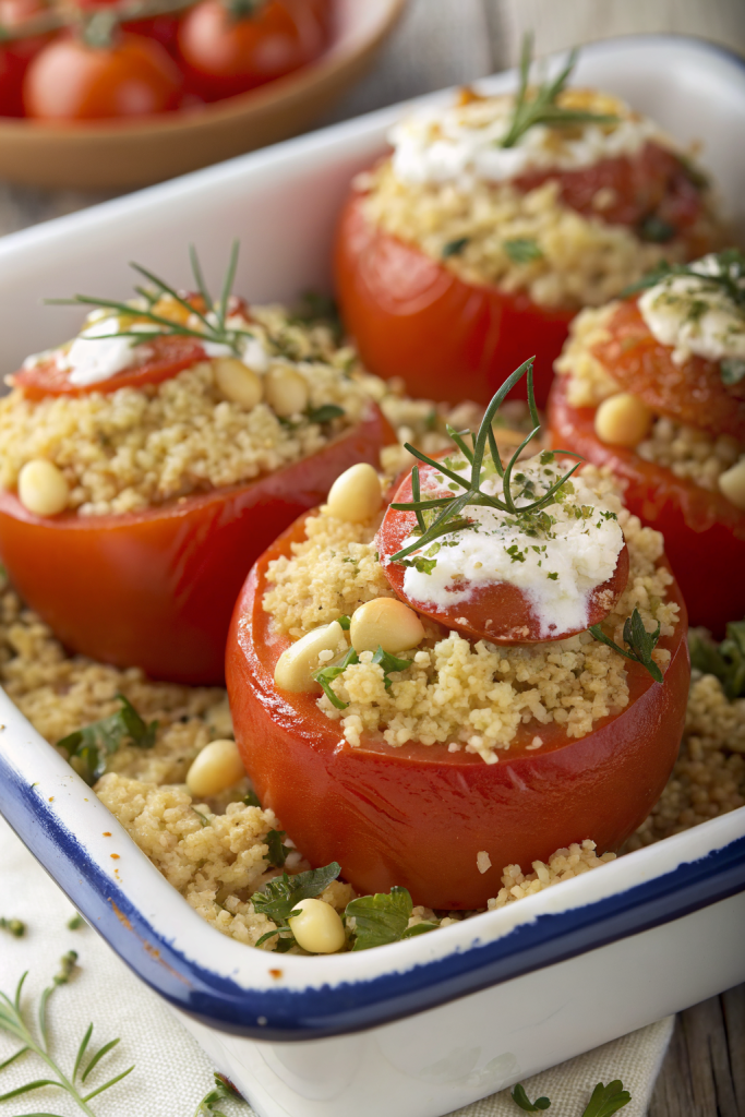Quinoa Stuffed Tomatoes with Basil and Pine Nuts Recipe
