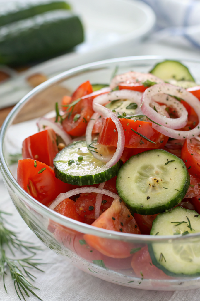 Spiced Cucumber Onion and Tomato Salad
