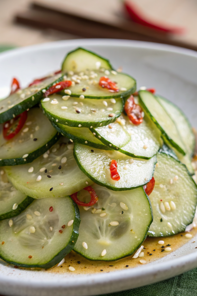 Spicy Spiral Cucumber Salad Recipe