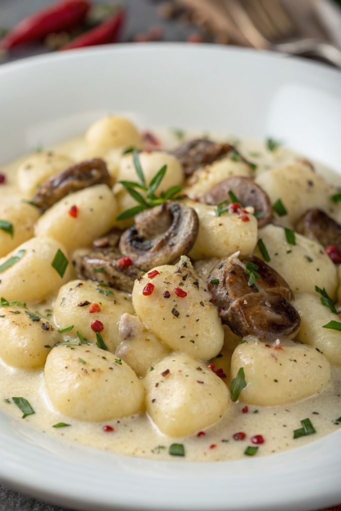 Spinach Mushroom Gnocchi Garlic Smoked Paprika Cream Sauce