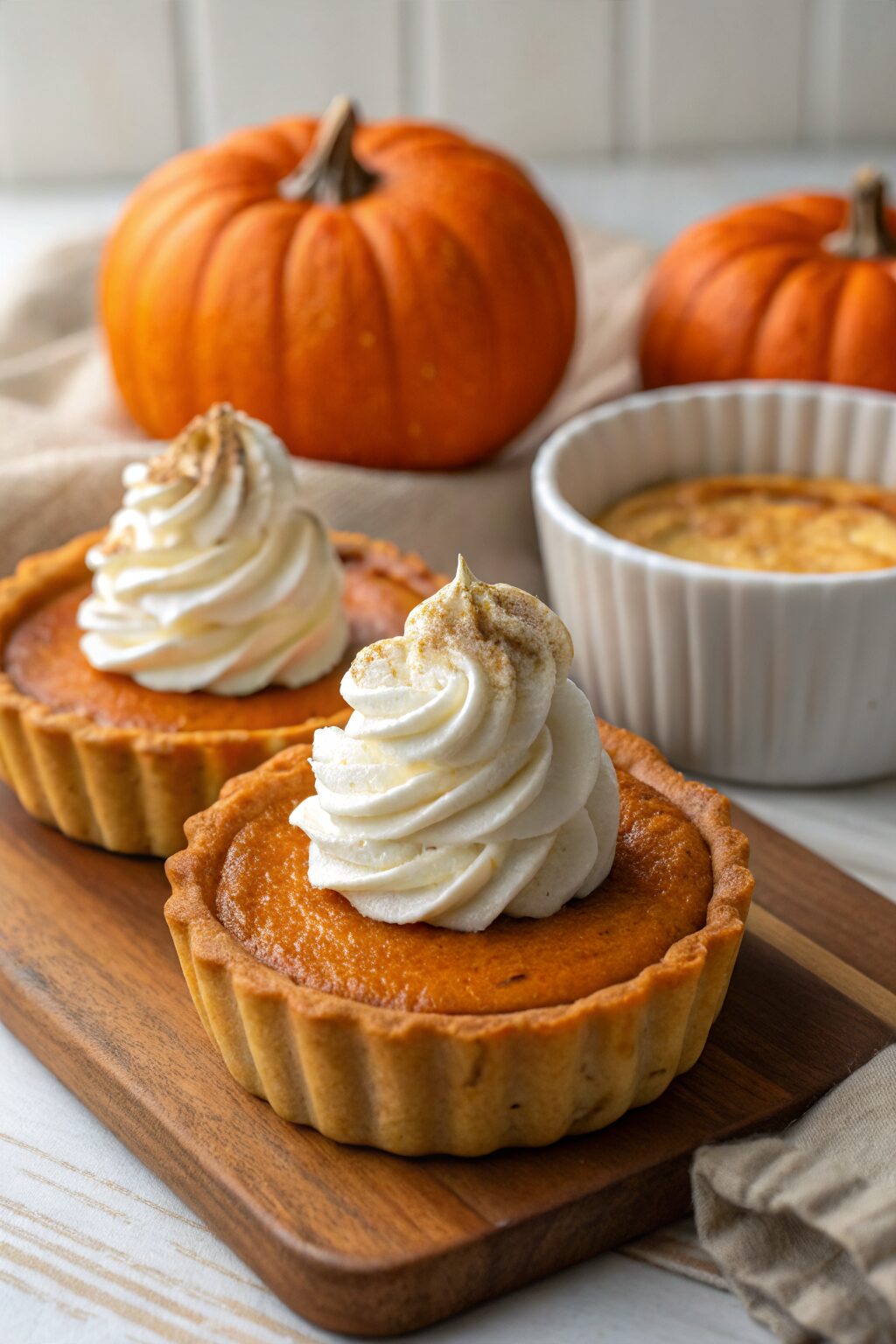 Baked Pumpkin Custards with Maple Mascarpone Whipped Cream