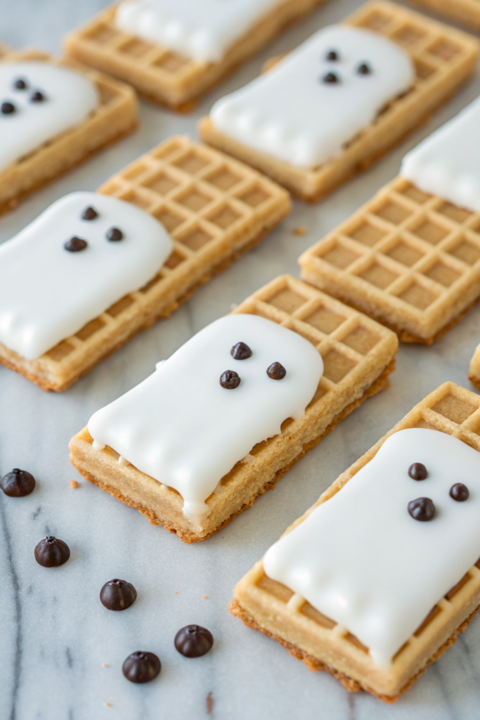 Chocolate Dipped Ghost Wafer Cookies Recipe