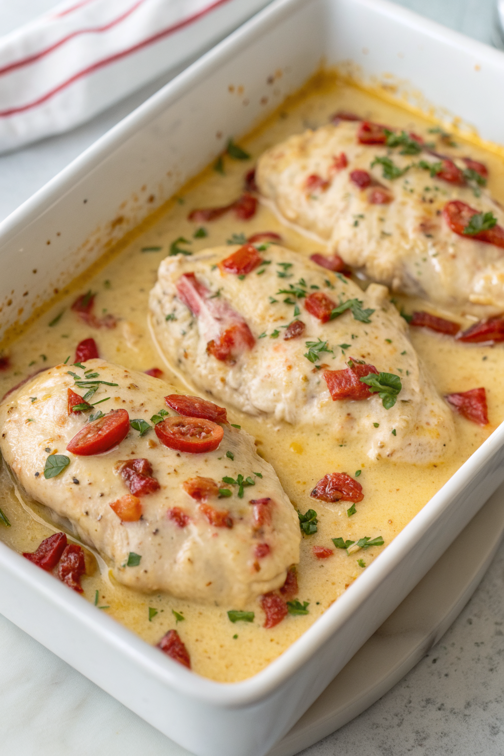 Creamy Baked Tuscan Chicken Breasts Recipe