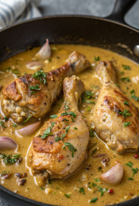 Creamy Garlic Chicken Drumsticks Recipe