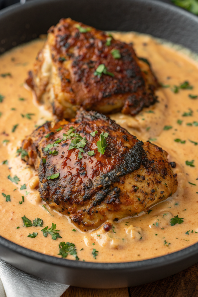 Creamy Garlic Chicken Thighs Recipe