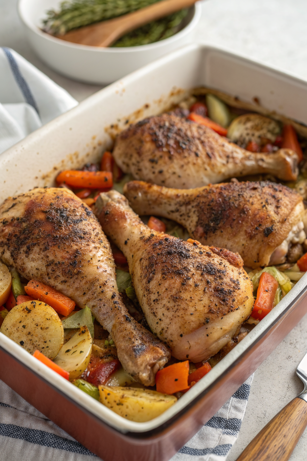 Crispy Oven-Baked Chicken Thighs with Veggies
