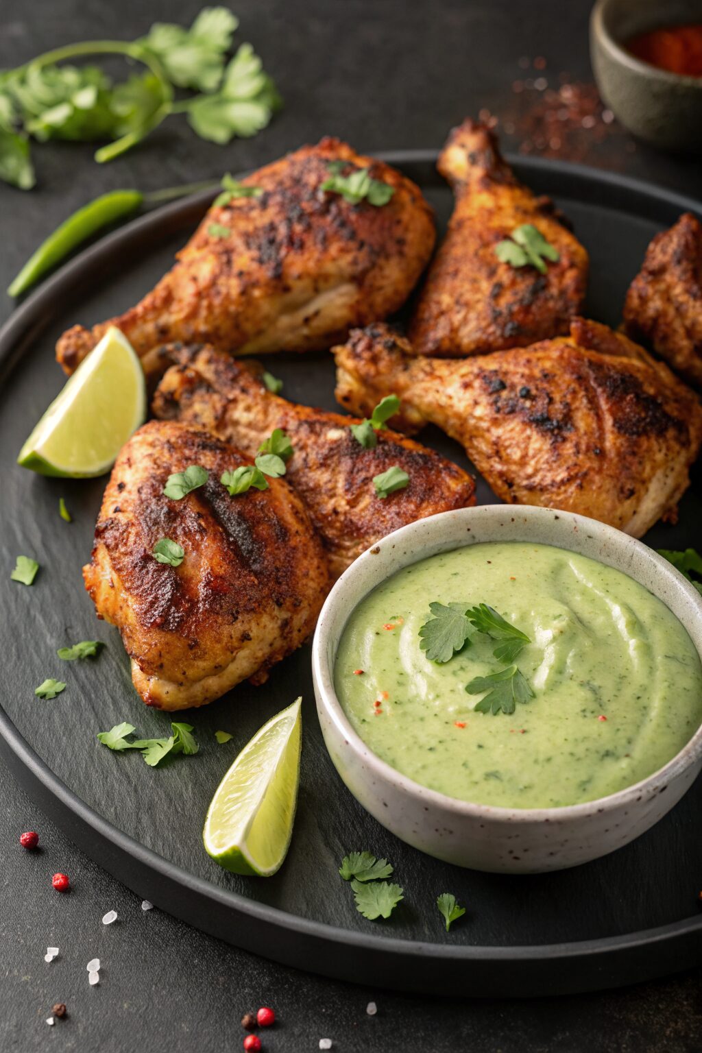 Peruvian Chicken with Creamy Green Sauce